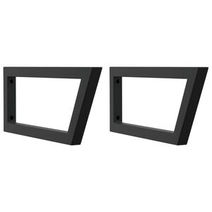 vidaXL Supports d'étagères pour lavabo 2 pcs noir trapèze acier
