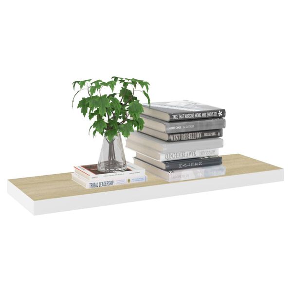 vidaXL &Eacute;tag&egrave;res flottantes 4 pcs ch&ecirc;ne et blanc 80x23,5x3,8 cm MDF