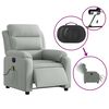 vidaXL Fauteuil inclinable de massage électrique gris clair velours
