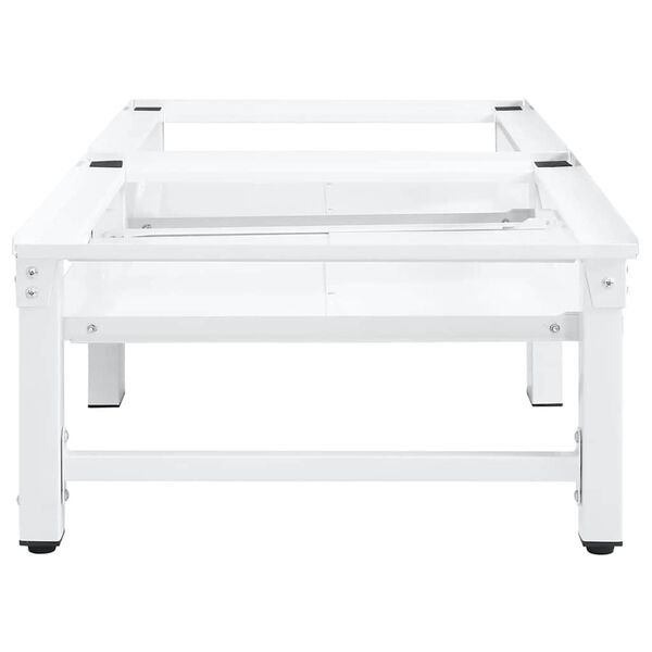 vidaXL Socle de lave-linge et s&egrave;che-linge et &eacute;tag&egrave;re coulissante Blanc