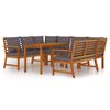 vidaXL Ensemble &agrave; manger de jardin coussins 7 pcs Bois acacia