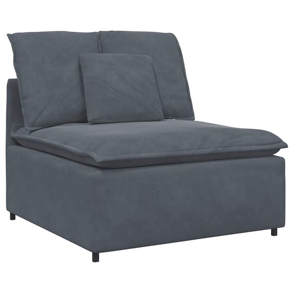 vidaXL Canapé modulaire avec coussins en velours gris foncé