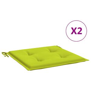 vidaXL Coussins de chaise de jardin lot de 2 vert vif 40x40x4 cm