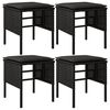 vidaXL Repose-pieds de jardin et coussins lot de 4 Noir R&eacute;sine tress&eacute;e