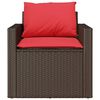 vidaXL Salon de jardin 4 pcs avec coussins marron r&eacute;sine tress&eacute;e