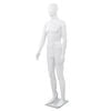 vidaXL Mannequin homme corps complet base verre Blanc brillant 185 cm