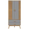 vidaXL Garde-robe OLDEN gris et marron 76,5x53x172 cm bois massif pin