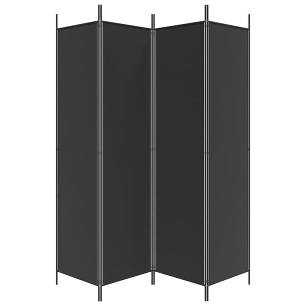 vidaXL Cloison de s&eacute;paration 4 panneaux Noir 200x200 cm Tissu
