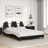vidaXL Cadre de lit Viana sans matelas noir et blanc 137x190 cm similicuir