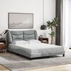 vidaXL Cadre de lit avec LED sans matelas Hvar gris clair 137x190 cm tissu