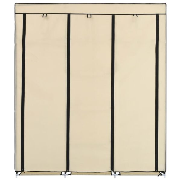 vidaXL Armoire avec compartiments et barres Crème 150x45x175 cm Tissu