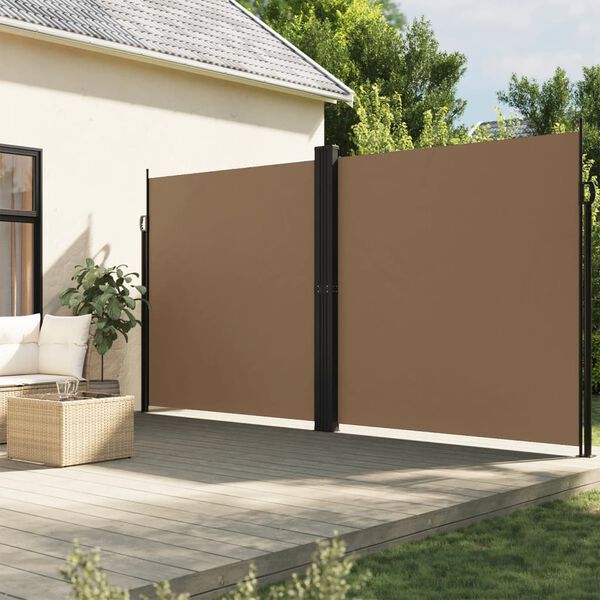 vidaXL Auvent lat&eacute;ral r&eacute;tractable taupe 220x1000 cm