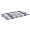 vidaXL Coussin de chaise longue &agrave; carreaux gris 186x58x4 cm