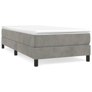 vidaXL Sommier à ressorts de lit gris clair 100x203 cm velours
