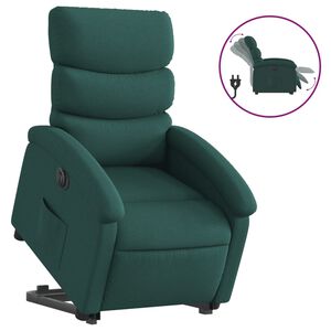 vidaXL Fauteuil inclinable &eacute;lectrique vert fonc&eacute; tissu