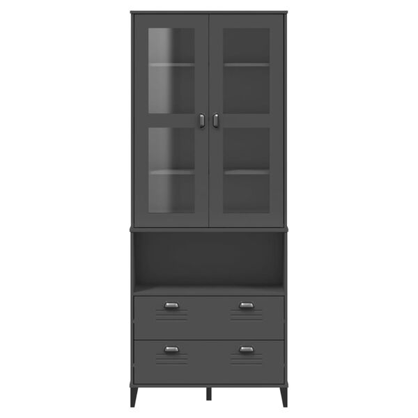 vidaXL Buffet VIKEN gris anthracite 80x40x200 cm bois massif de pin
