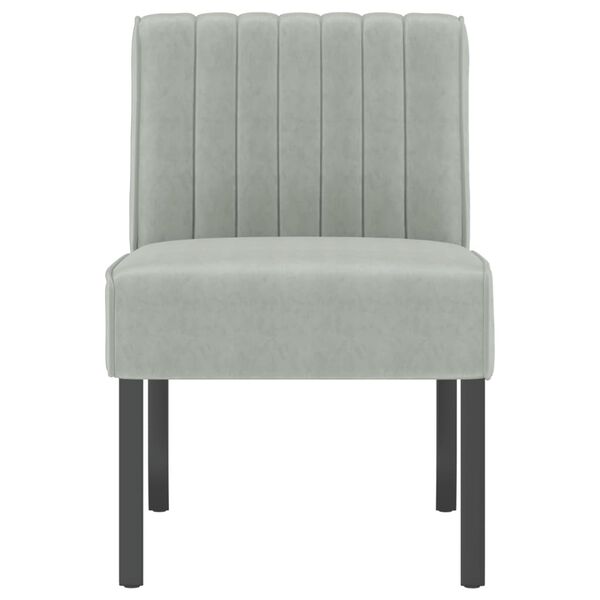 vidaXL Fauteuil sans accoudoirs gris clair velours