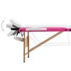 vidaXL Table de massage pliable 3 zones Bois Blanc et rose