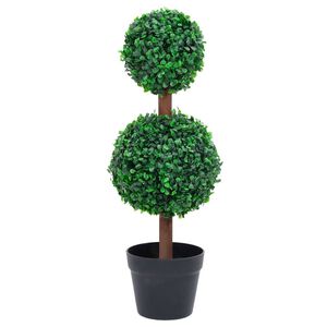 vidaXL Plante de buis artificiel avec pot Forme de boule Vert 60 cm
