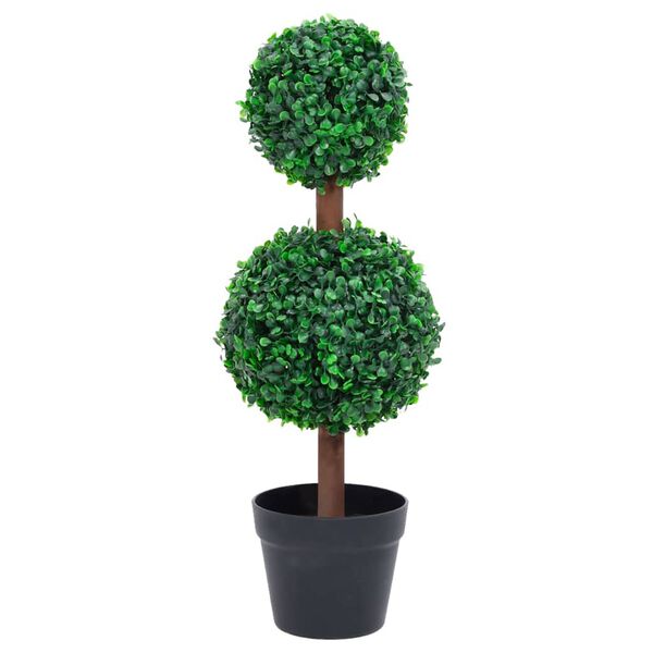 vidaXL Plante de buis artificiel avec pot Forme de boule Vert 60 cm