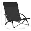 vidaXL Chaises de plage pliables lot de 2 Noir Tissu