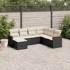 vidaXL Salon de jardin 7 pcs avec coussins noir r&eacute;sine tress&eacute;e