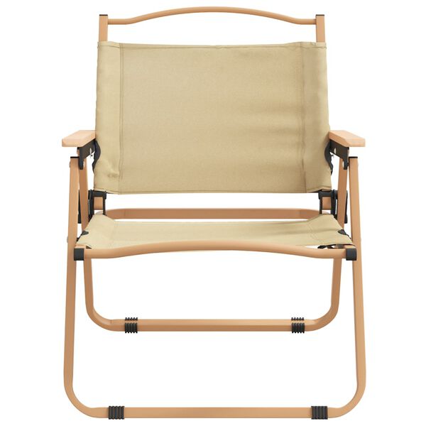 vidaXL Chaises de camping lot de 2 Beige 54x43x59 cm Tissu Oxford