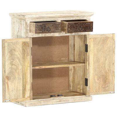 vidaXL Buffet Blanc 65x30x75 cm Bois de manguier massif