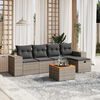 vidaXL Salon de jardin 6 pcs avec coussins gris r&eacute;sine tress&eacute;e