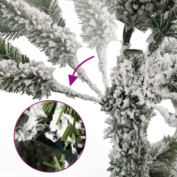vidaXL Sapin de No&euml;l artificiel &agrave; charni&egrave;res avec neige floqu&eacute;e 180 cm