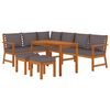 vidaXL Ensemble à manger de jardin coussins 7 pcs Bois acacia
