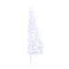 vidaXL Demi-arbre de No&euml;l artificiel pr&eacute;-&eacute;clair&eacute; et boules blanc 180cm