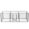 vidaXL Parc pour chiens 8 panneaux Acier 80 x 80 cm Noir
