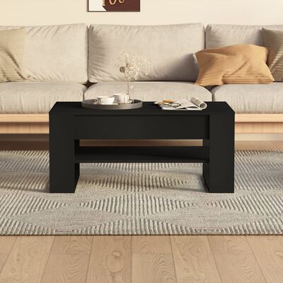 vidaXL Table basse noir 102x55x45 cm bois d'ingénierie