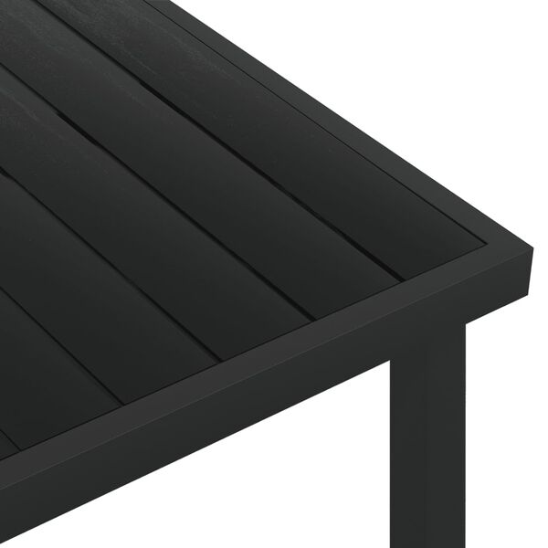 vidaXL Table de jardin noire 140x90x74 cm aluminium et WPC