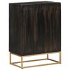vidaXL Buffet Noir 55x34x75 cm Bois massif de manguier et fer