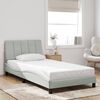 vidaXL Cadre de lit avec LED sans matelas Hanko gris clair 100x190 cm velours