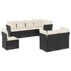 vidaXL Salon de jardin 8 pcs avec coussins noir r&eacute;sine tress&eacute;e