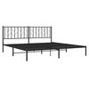 vidaXL Cadre de lit m&eacute;tal sans matelas avec t&ecirc;te de lit noir 193x203cm
