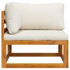 vidaXL Canap&eacute; d'angle sectionnel et coussin blanc cr&egrave;me Bois d'acacia