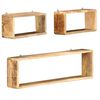 vidaXL Ensemble d'&eacute;tag&egrave;re cube 3 pcs bois solide de manguier