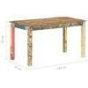 vidaXL Table de salle &agrave; manger Bois de r&eacute;cup&eacute;ration solide 140x70x76cm