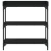 vidaXL Table console avec étagères noir 75x30x80 cm