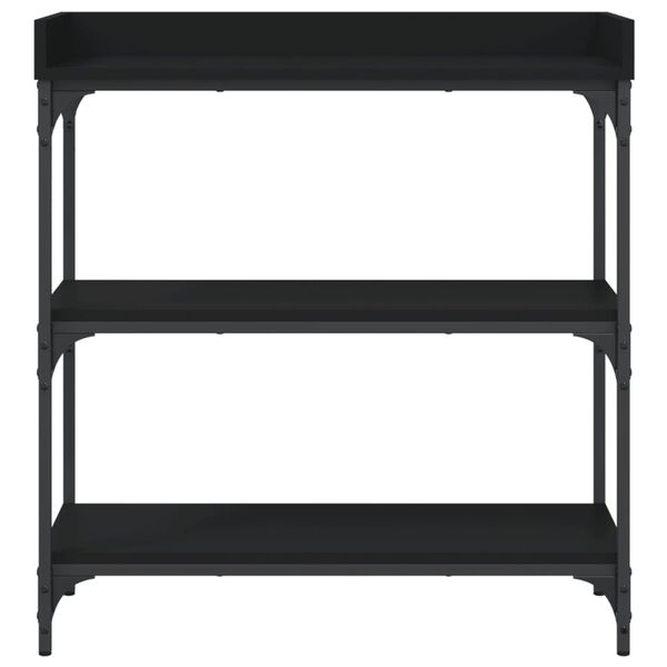 vidaXL Table console avec étagères noir 75x30x80 cm