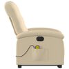 vidaXL Fauteuil inclinable de massage &eacute;lectrique cr&egrave;me tissu