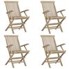 vidaXL Chaises de jardin pliantes lot de 4 gris 56x61x89 cm bois teck