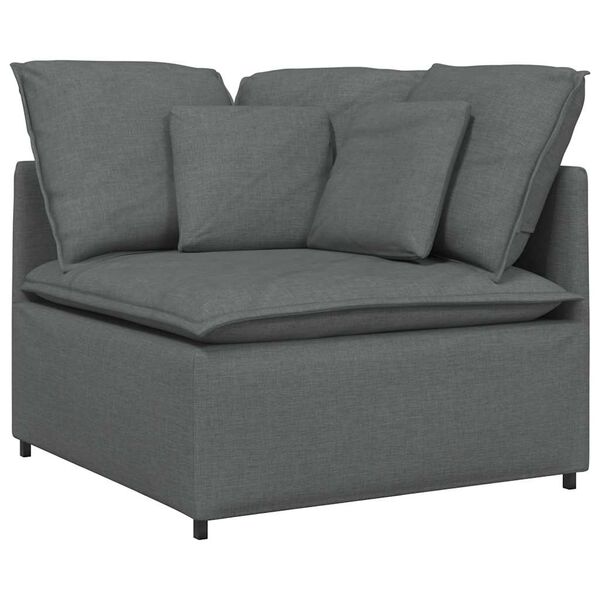 vidaXL Canap&eacute; modulaire avec coussins en tissu gris fonc&eacute;