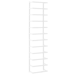 vidaXL Porte-serviette Blanc 24x12x96 cm Acier