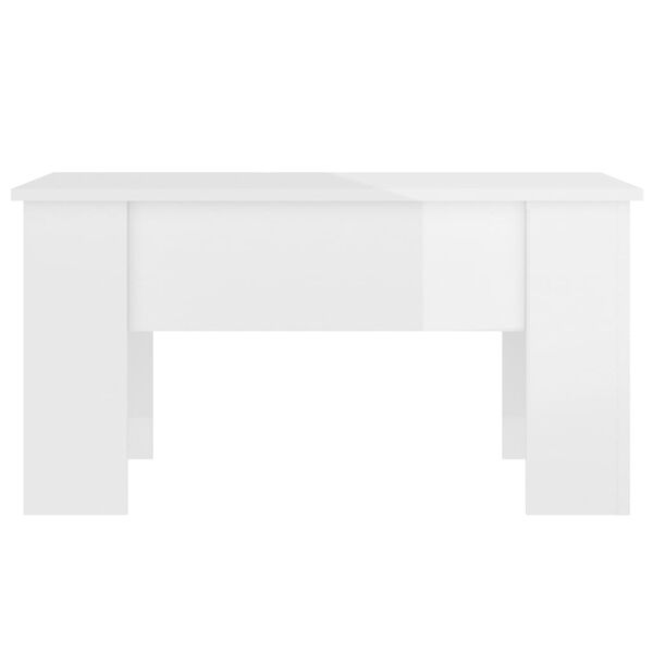 vidaXL Table basse blanc brillant 79x49x41 cm bois d'ingénierie