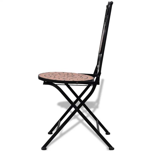 vidaXL Chaises pliables de bistro 2 pcs Céramique Terre cuite